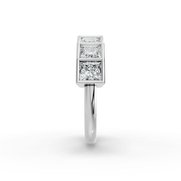 Princess Shape Diamond Anniversary Band in Gold