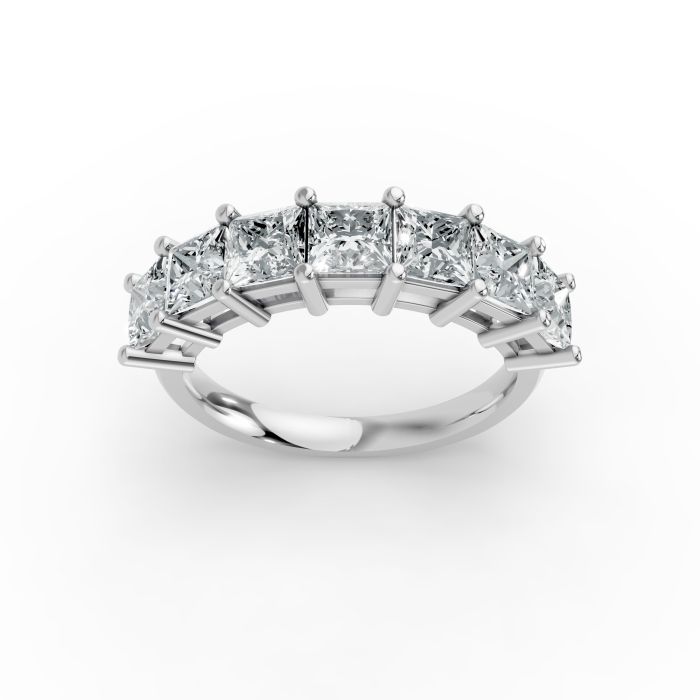 Princess Shape Diamond Anniversary Band in Gold
