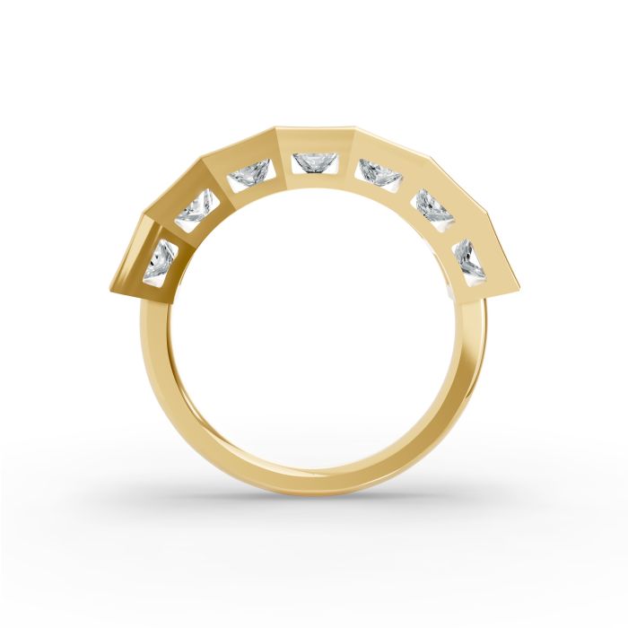 Princess Shape Diamond Anniversary Band in Gold