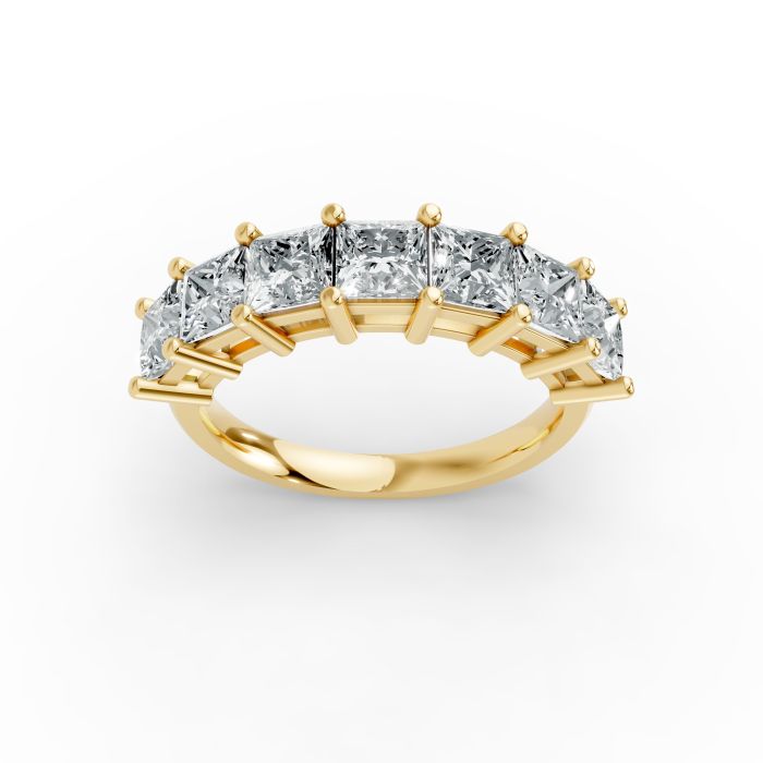 Princess Shape Diamond Anniversary Band in Gold