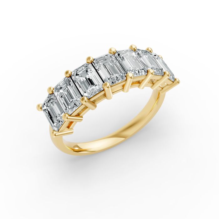 Emerald Shape Diamond Anniversary Band in Gold