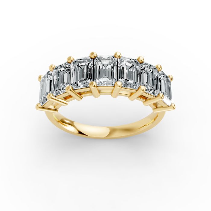 Emerald Shape Diamond Anniversary Band in Gold