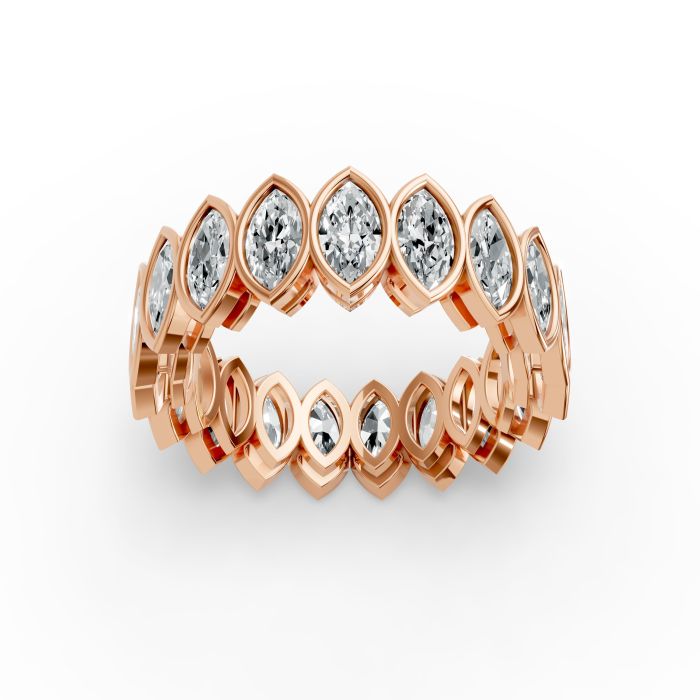 Marquise Shape Diamond Eternity Bands in Gold