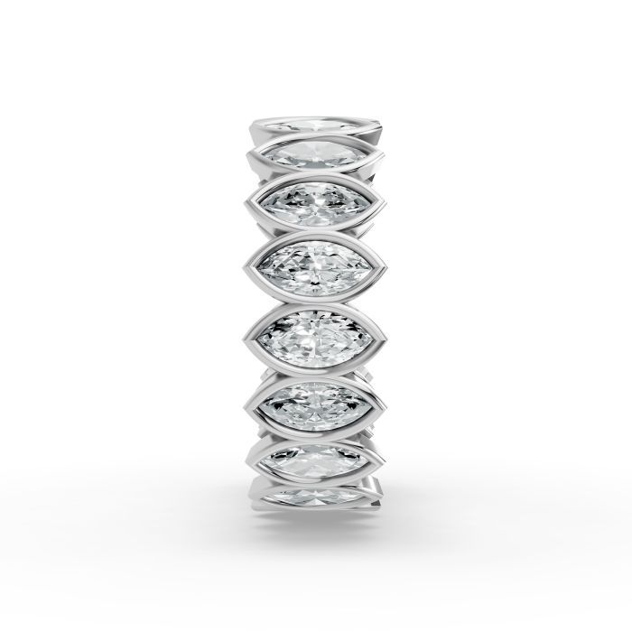 Marquise Shape Diamond Eternity Bands in Gold