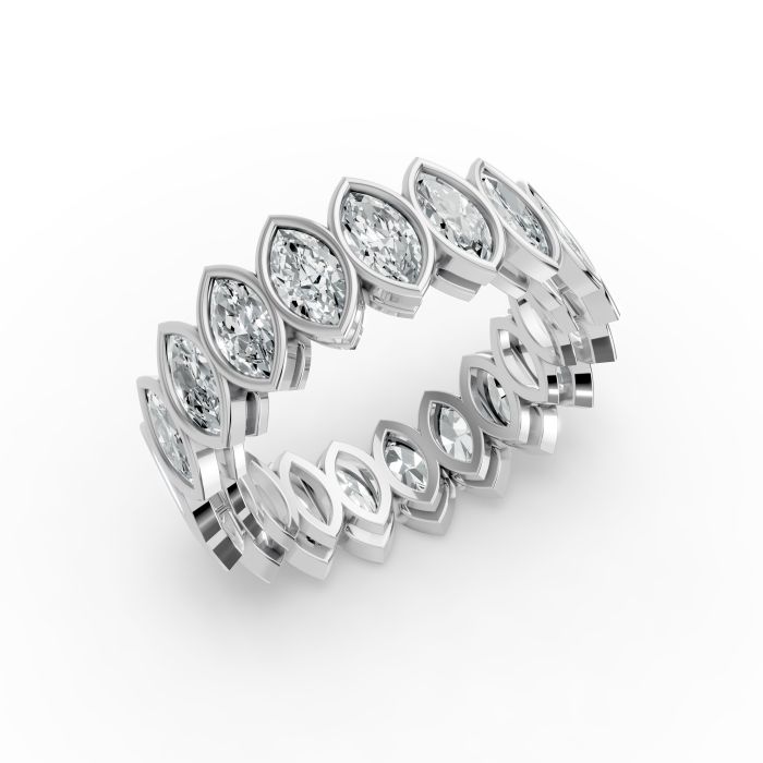 Marquise Shape Diamond Eternity Bands in Gold