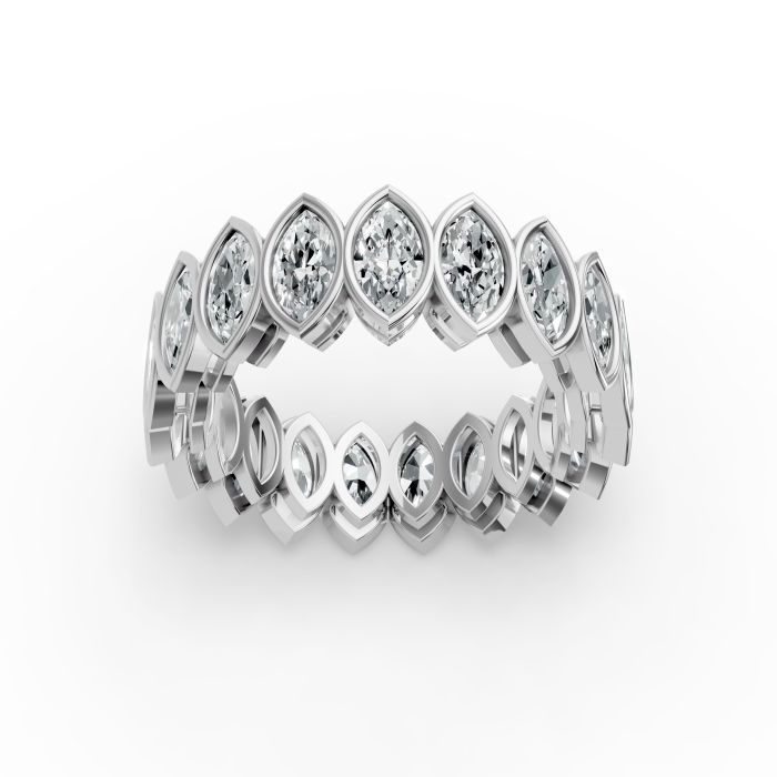 Marquise Shape Diamond Eternity Bands in Gold