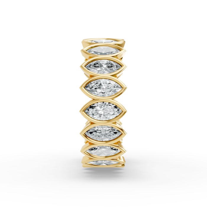 Marquise Shape Diamond Eternity Bands in Gold