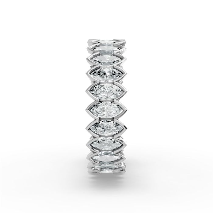 Marquise Shape Diamond Eternity Bands in Gold