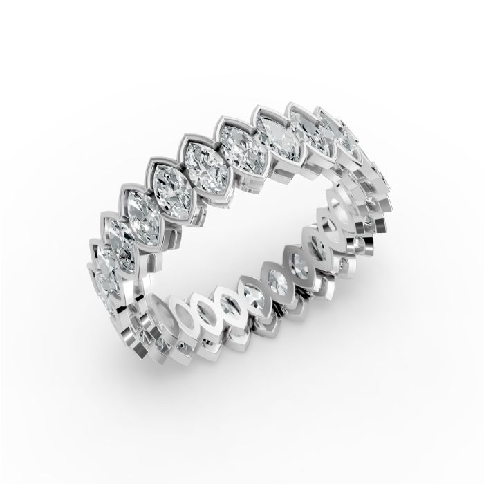 Marquise Shape Diamond Eternity Bands in Gold