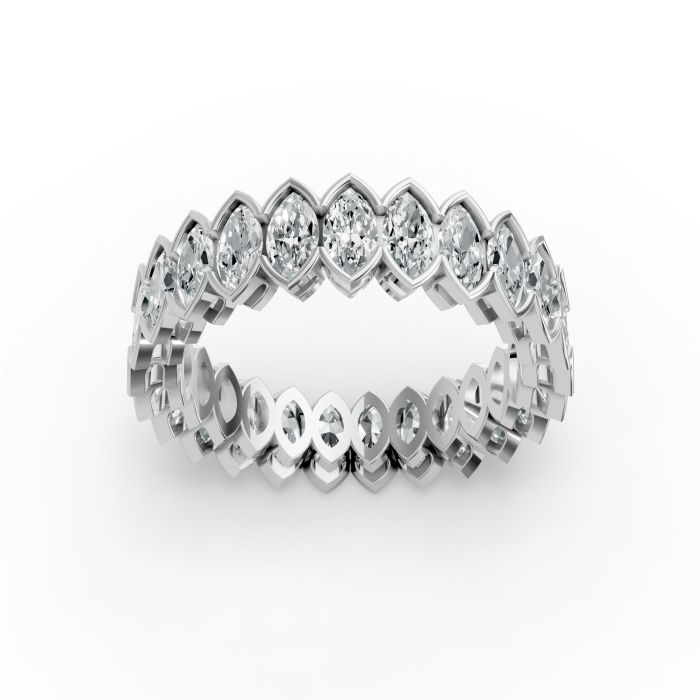 Marquise Shape Diamond Eternity Bands in Gold