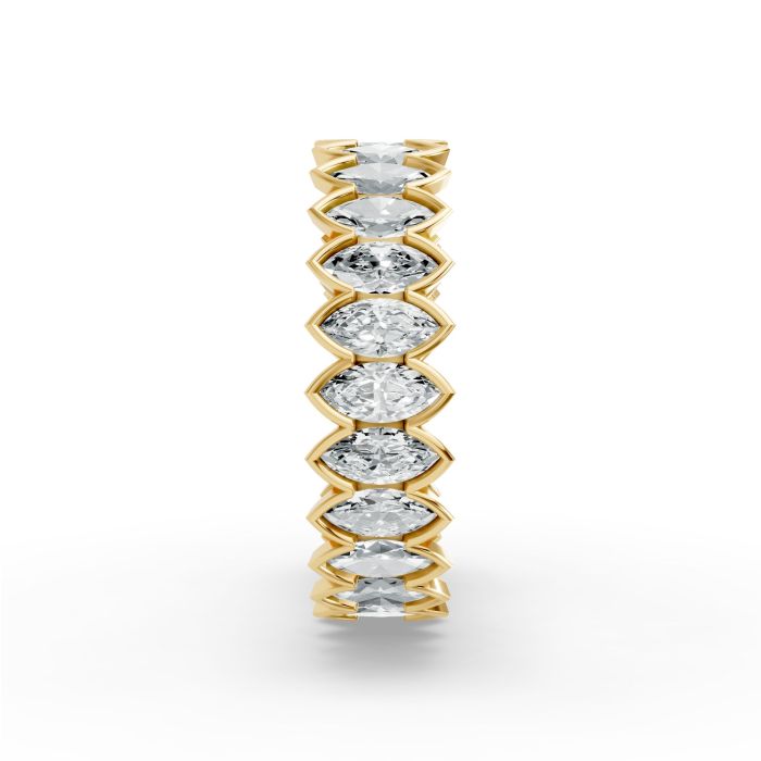 Marquise Shape Diamond Eternity Bands in Gold