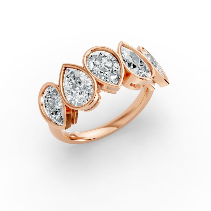 Pear Shape Diamond Anniversary Band in Gold
