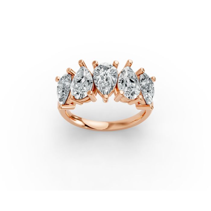 Pear Shape Diamond Anniversary Band in Gold