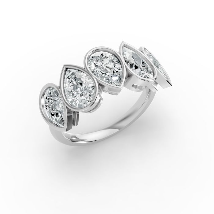 Pear Shape Diamond Anniversary Band in Gold