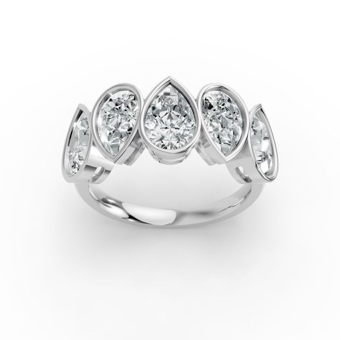 Pear Shape Diamond Anniversary Band in Gold