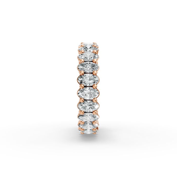 Oval Shape Diamond Eternity Bands in Gold