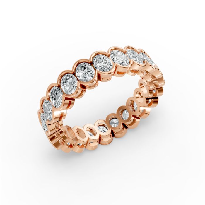 Oval Shape Diamond Eternity Bands in Gold
