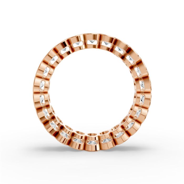 Oval Shape Diamond Eternity Bands in Gold