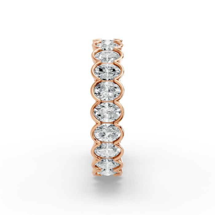 Oval Shape Diamond Eternity Bands in Gold