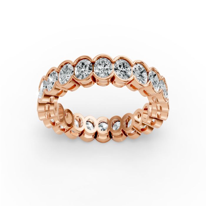 Oval Shape Diamond Eternity Bands in Gold