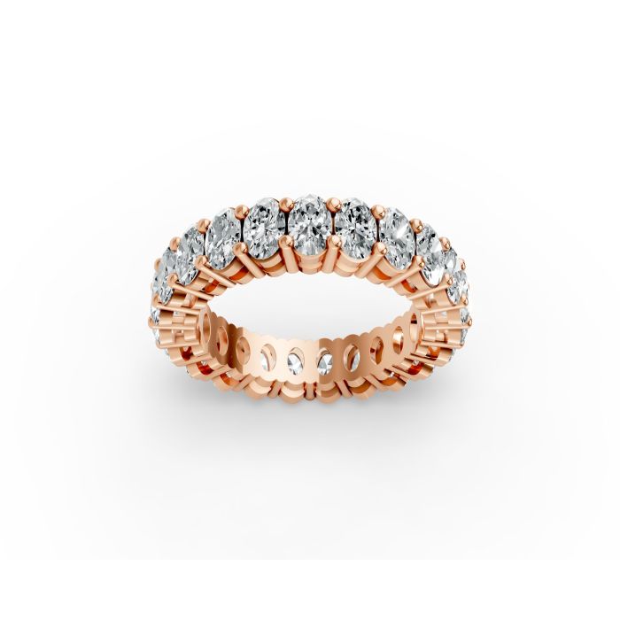 Oval Shape Diamond Eternity Bands in Gold