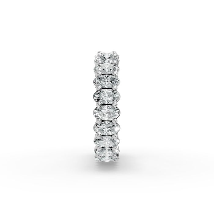 Oval Shape Diamond Eternity Bands in Gold