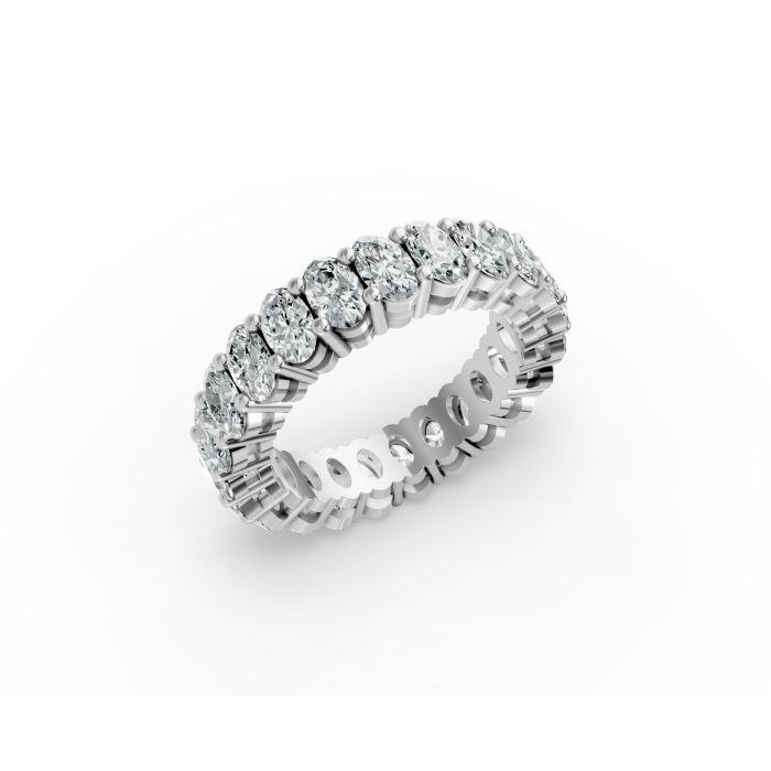 Oval Shape Diamond Eternity Bands in Gold