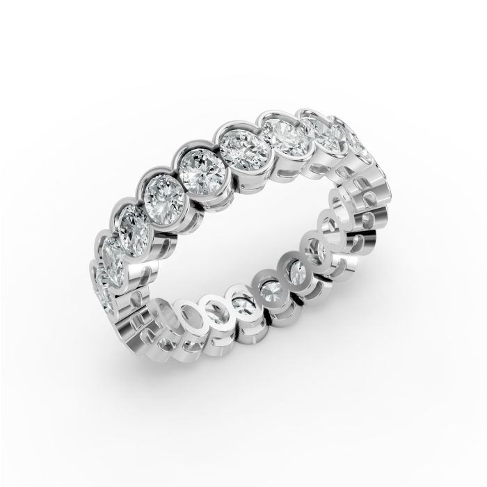 Oval Shape Diamond Eternity Bands in Gold