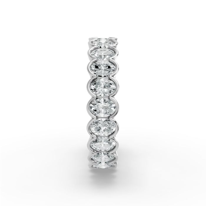 Oval Shape Diamond Eternity Bands in Gold