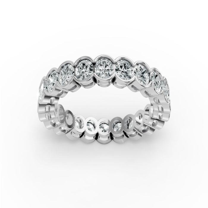 Oval Shape Diamond Eternity Bands in Gold