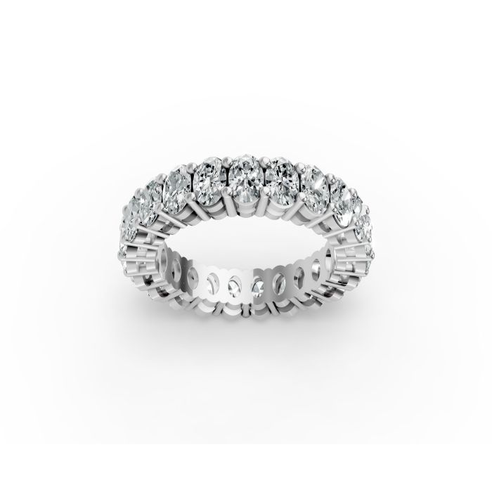 Oval Shape Diamond Eternity Bands in Gold