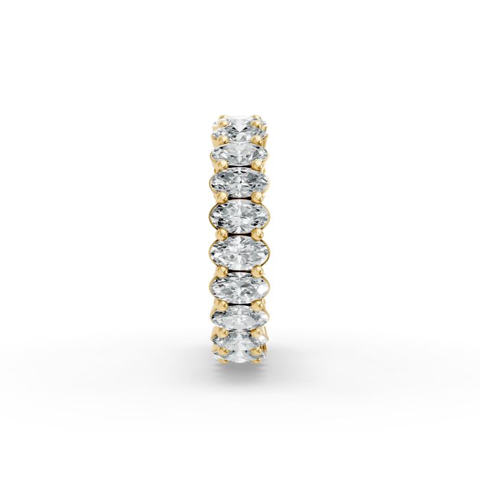Oval Shape Diamond Eternity Bands in Gold