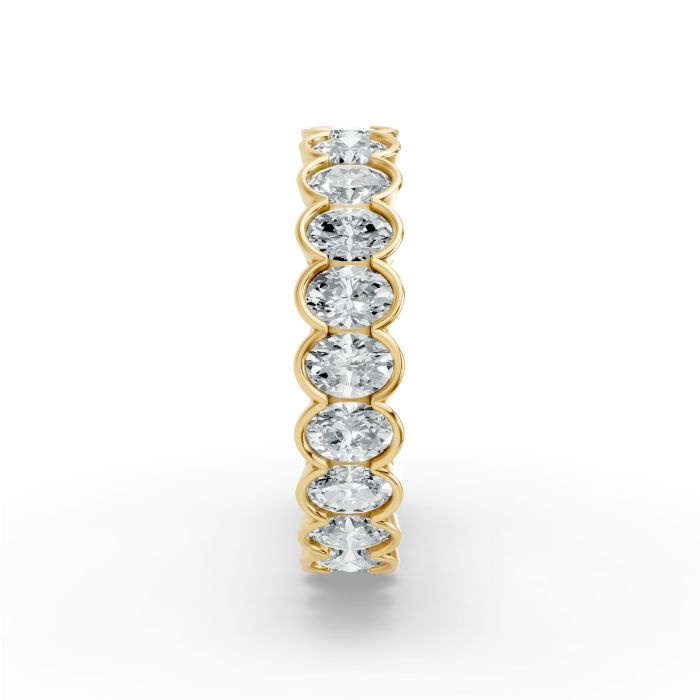 Oval Shape Diamond Eternity Bands in Gold