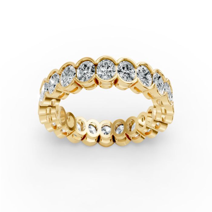 Oval Shape Diamond Eternity Bands in Gold