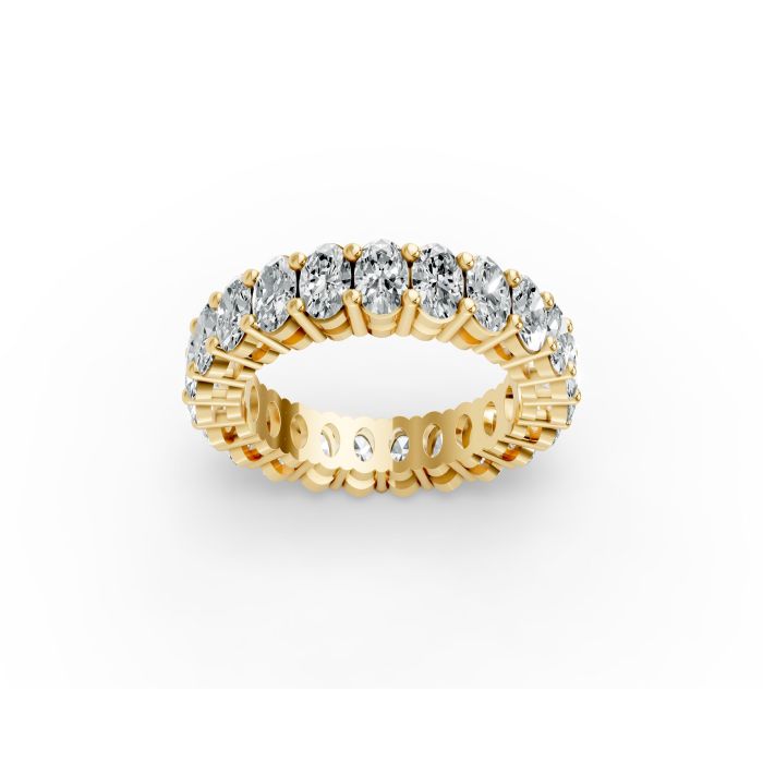 Oval Shape Diamond Eternity Bands in Gold