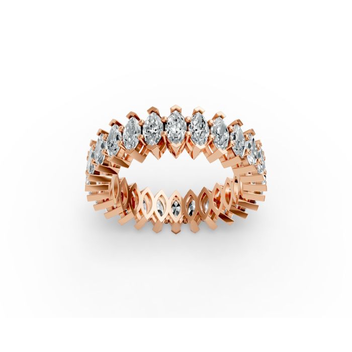 Marquise Shape Diamond Eternity Bands in Gold