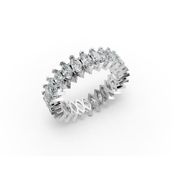 Marquise Shape Diamond Eternity Bands in Gold