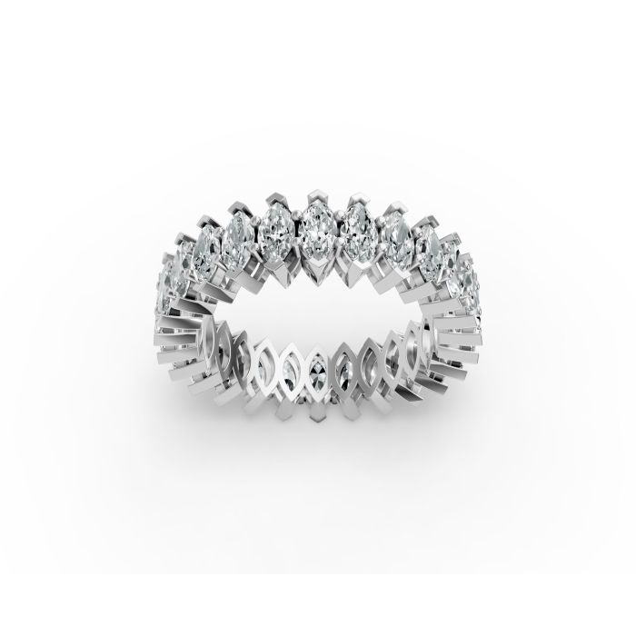 Marquise Shape Diamond Eternity Bands in Gold