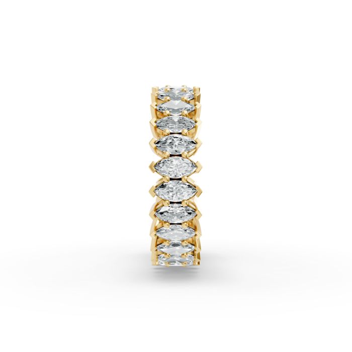 Marquise Shape Diamond Eternity Bands in Gold