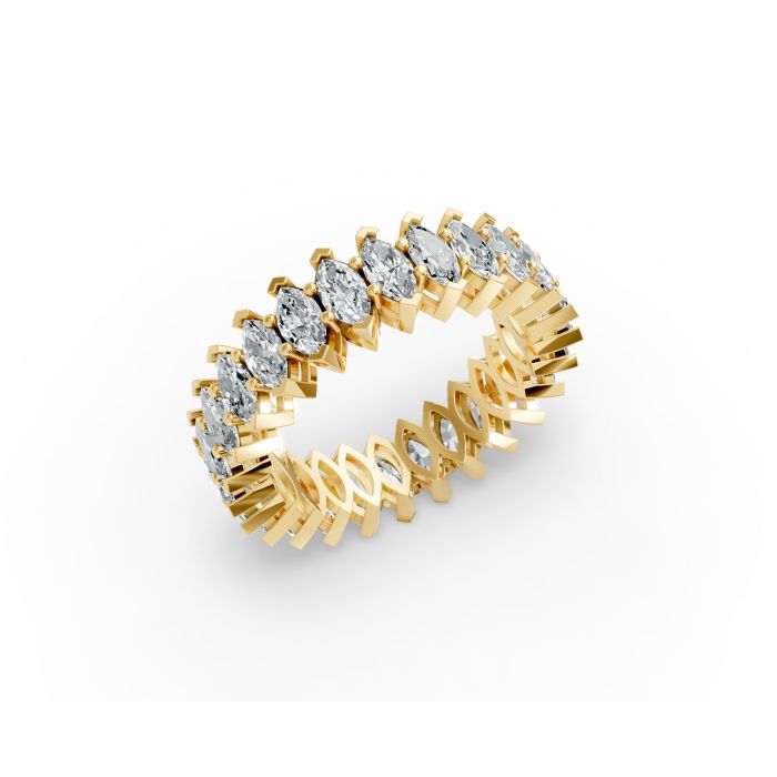 Marquise Shape Diamond Eternity Bands in Gold