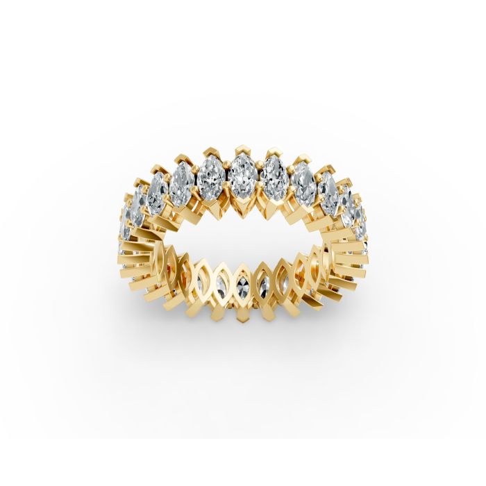 Marquise Shape Diamond Eternity Bands in Gold