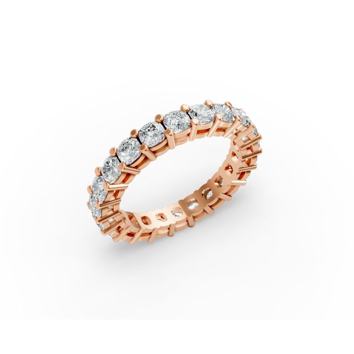 Cushion Shape Diamond Eternity Bands in Gold
