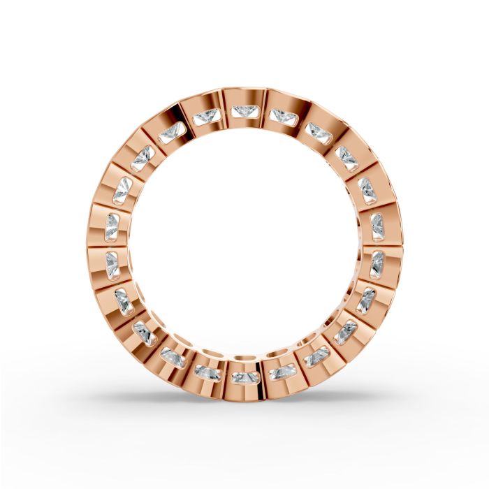 Cushion Shape Diamond Eternity Bands in Gold