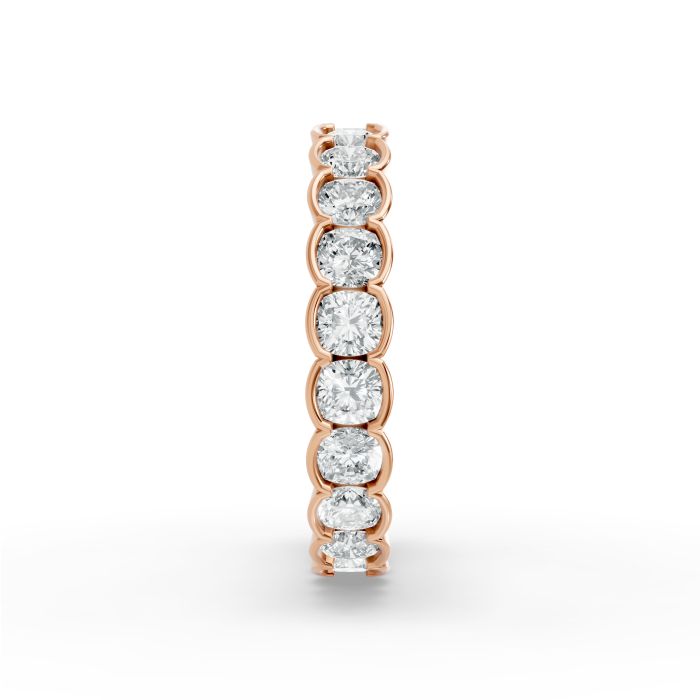 Cushion Shape Diamond Eternity Bands in Gold