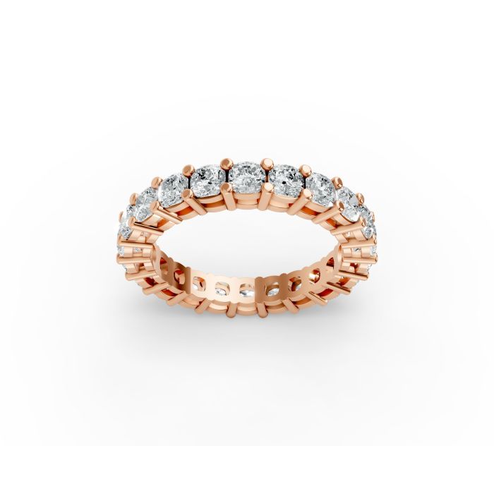 Cushion Shape Diamond Eternity Bands in Gold