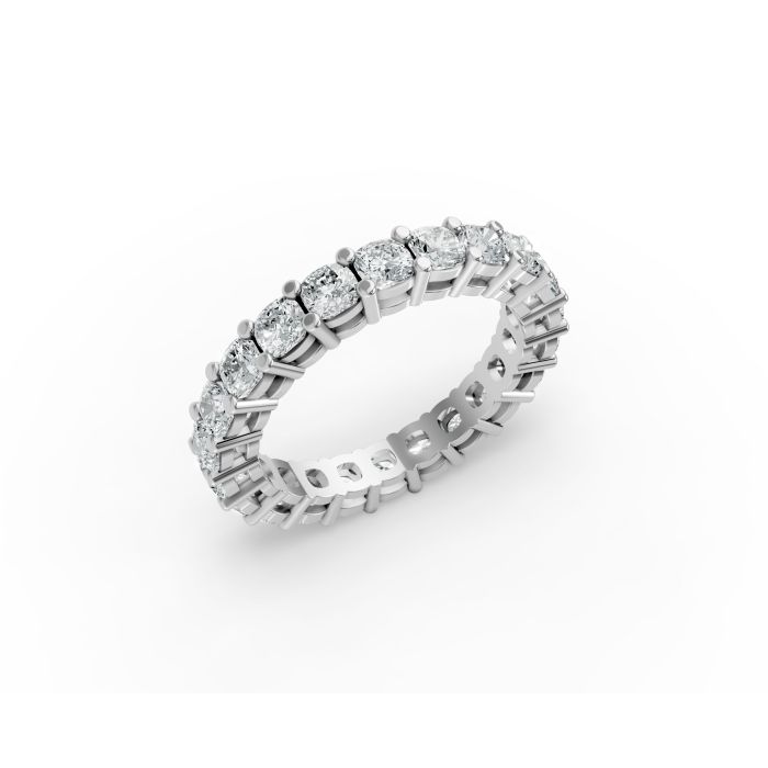 Cushion Shape Diamond Eternity Bands in Gold