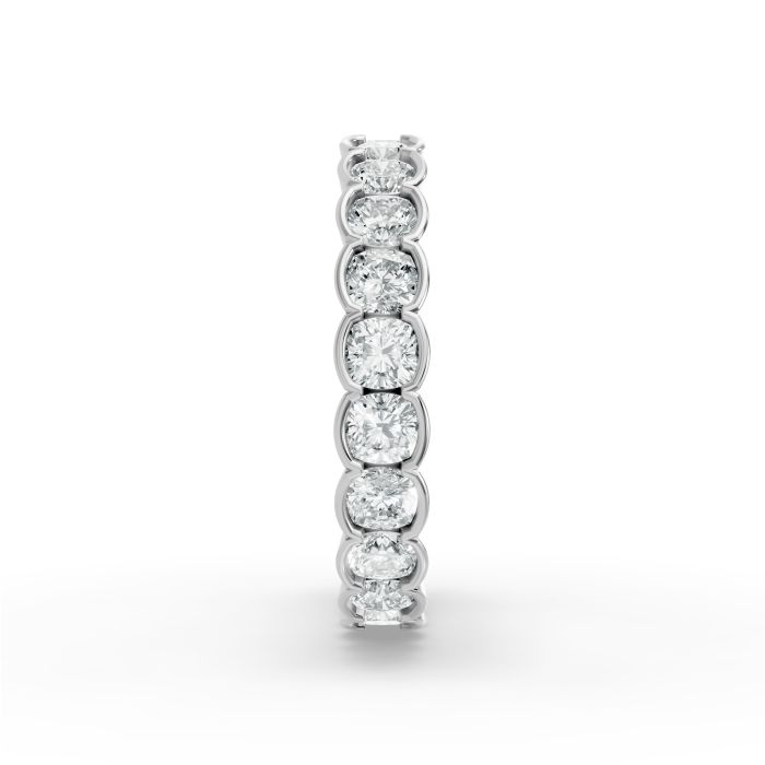 Cushion Shape Diamond Eternity Bands in Gold