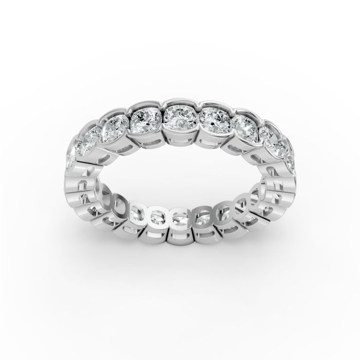Cushion Shape Diamond Eternity Bands in Gold