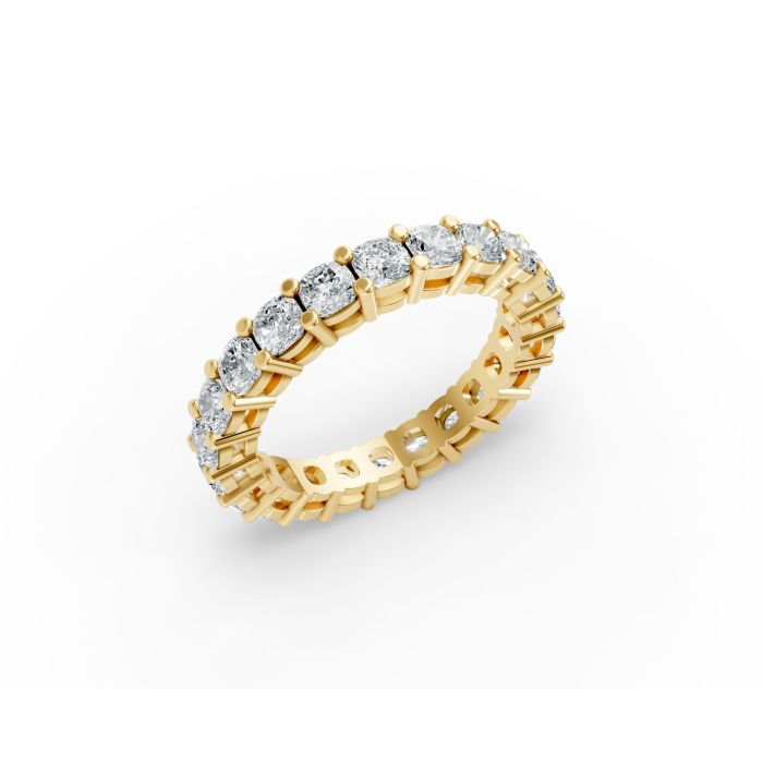Cushion Shape Diamond Eternity Bands in Gold