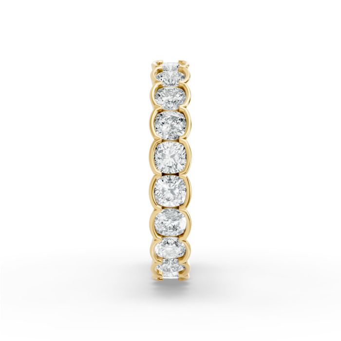 Cushion Shape Diamond Eternity Bands in Gold